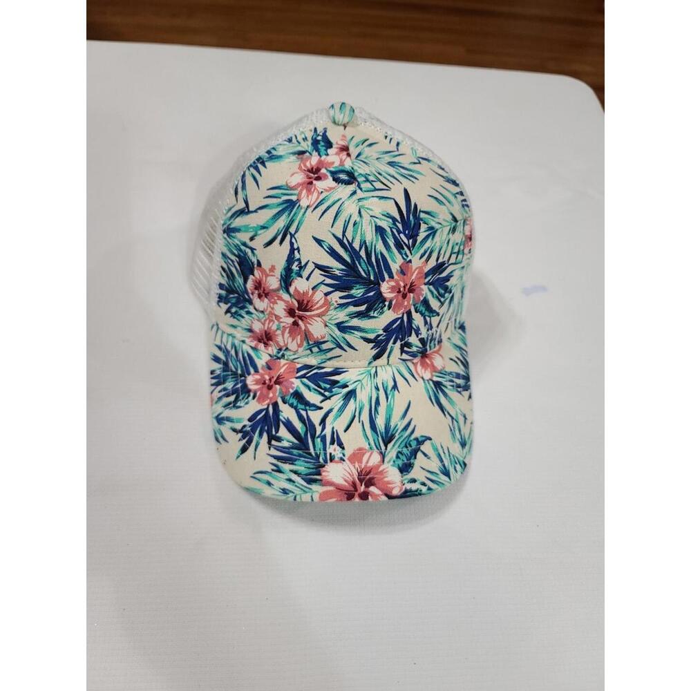 MillyMook Womens(UNISEX) Baseball Cap Hat ‎ Tropical Floral Mesh Snapback EUC